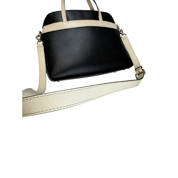 Kate Spade Kirk Park Saffiano Leather Bow Bag Purse Black With Crossbody Strap - Picture 7 of 10